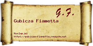 Gubicza Fiametta névjegykártya